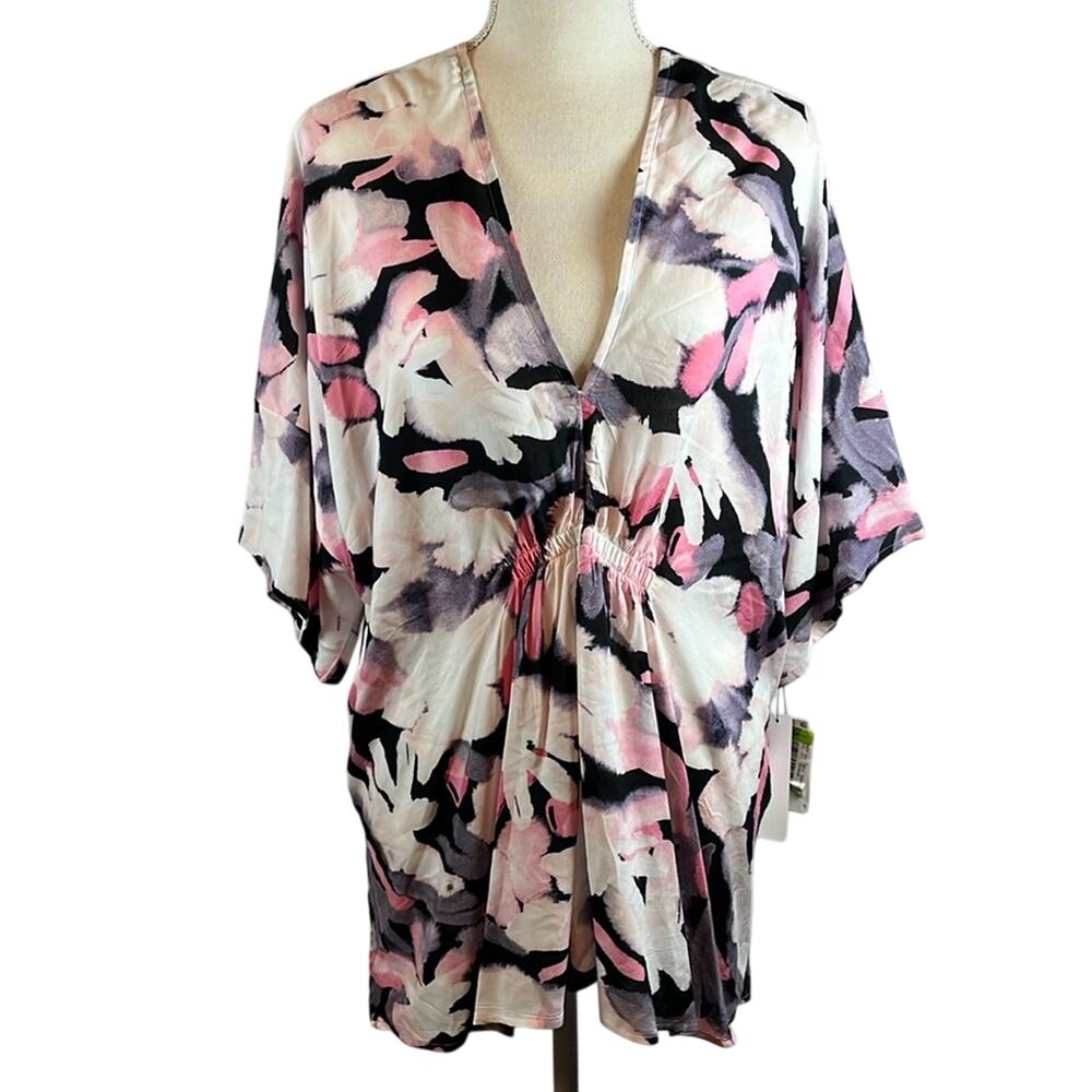 Donna Karan Sleepwear Striped Top Kimono Stype Size XL
